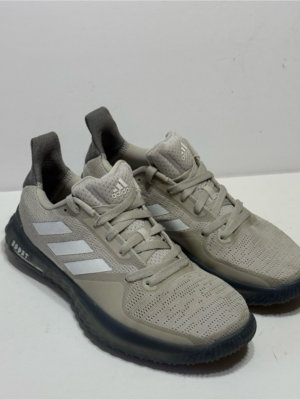 Adidas Fitboost Light Gray Knit Trainer Sneakers Sz 8